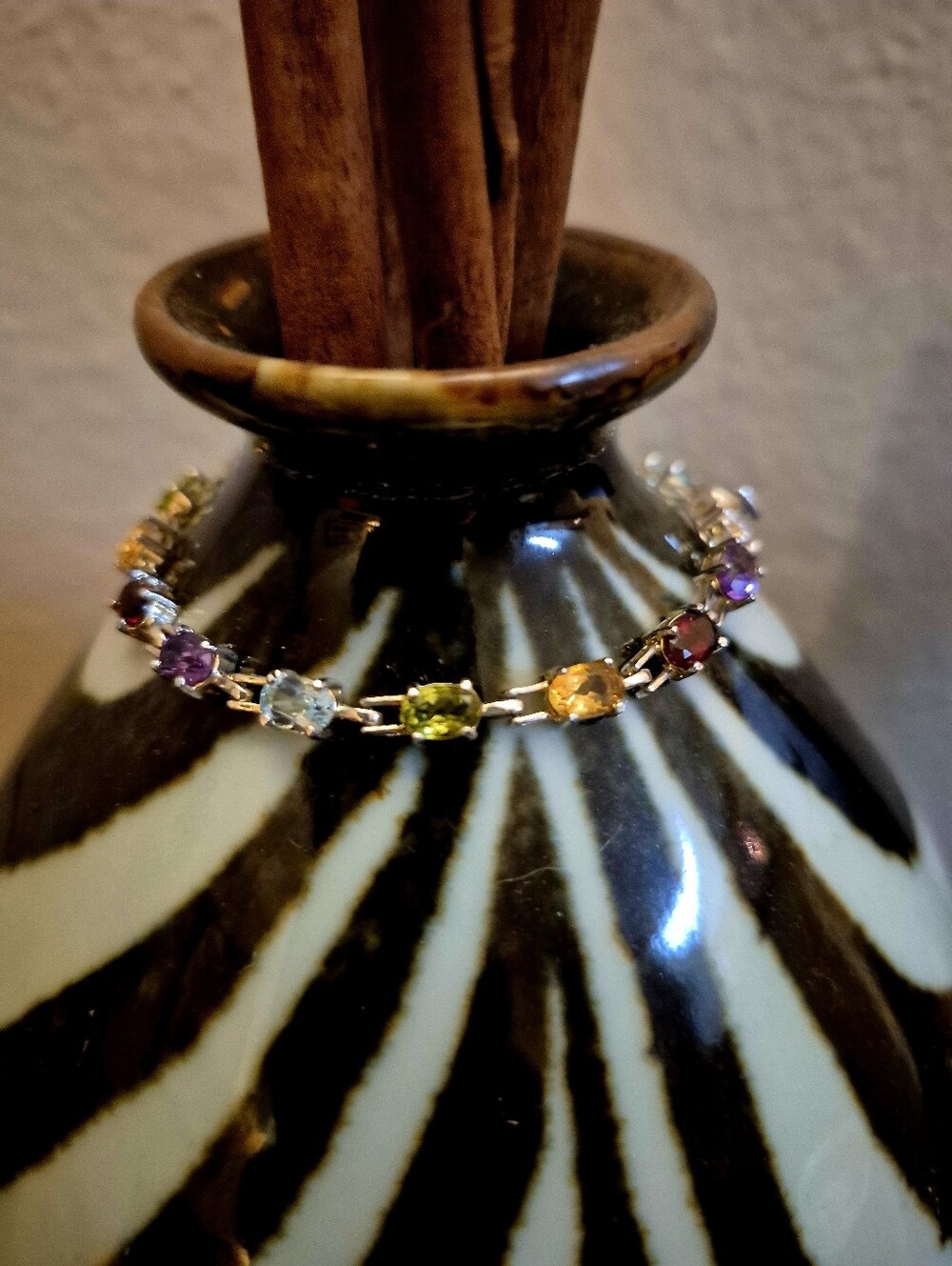 Multicolor Gemstone Tennis Bracelet - Women Jewelry